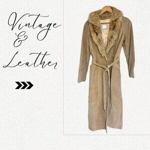 Vintage Collection D'Artisan by The Leather Ranch Tan Leather Coat, Size S